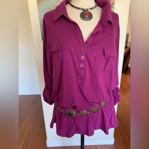 Pretty,plus size wine colored blouse.BUNDLE 3 AT $8.00 FOR $15.00